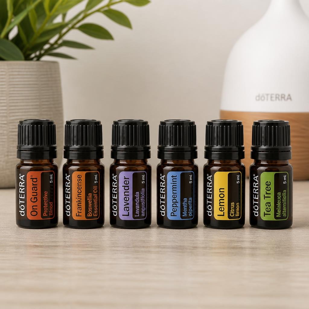 Набір із 6 ефірних олій doTERRA по 5 мл. (On Guard, Ладан, Лаванда, М'ята, Лимон, Чайне дерево)